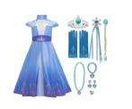 Prinsessenjurk meisje -Frozen Elsa jurk + accessoires 92/152, Nieuw, Meisje, 104 of kleiner, Ophalen of Verzenden