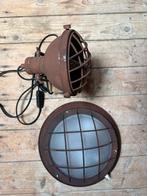 Leuke set plafond- en wandlampje stoer roest, Ophalen of Verzenden, Zo goed als nieuw, Metaal, Stoer, landelijk