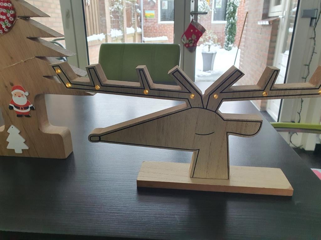 Houten Kerst decoratie, Huis en Inrichting, Woonaccessoires | Etagères, Ophalen, Zo goed als nieuw