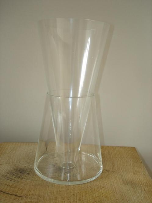 Prachtige glazen dubbel vaas van ontwerper Willem Noyons, Antiek en Kunst, Kunst | Designobjecten, Ophalen of Verzenden