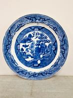 Antiek Blauw Wit Bord - Willow Pattern, Ophalen of Verzenden