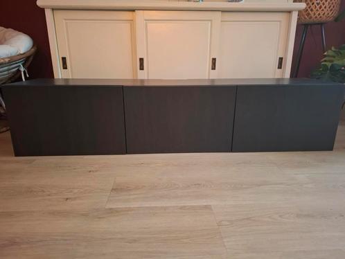 Ikea besta tv meubel zwart, Huis en Inrichting, Kasten | Dressoirs, Gebruikt, 150 tot 200 cm, 25 tot 50 cm, Ophalen