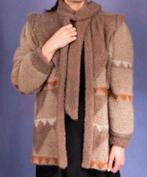 Escada Mohair Jacket vintage trendy Coat CARDIGAN western, Bruin, Maat 42/44 (L), Ophalen of Verzenden, Zo goed als nieuw
