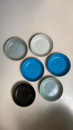 6x pasta borden servies aardewerk vintage style retro blauw, Ophalen of Verzenden, Zo goed als nieuw, Bord(en), Overige stijlen