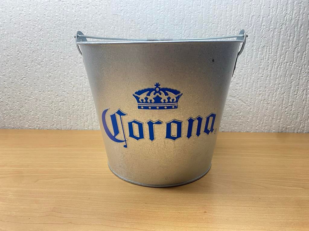 Corona Bucket / Bier Emmer - Leuk voor feestjes of een plant, Ophalen of Verzenden, Gebruikt, Aluminium