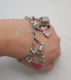 Zilveren Ti Sento armband met 6 Ti Sento bedels nr.427, Sieraden, Tassen en Uiterlijk, Armbanden, Verzenden, Zo goed als nieuw