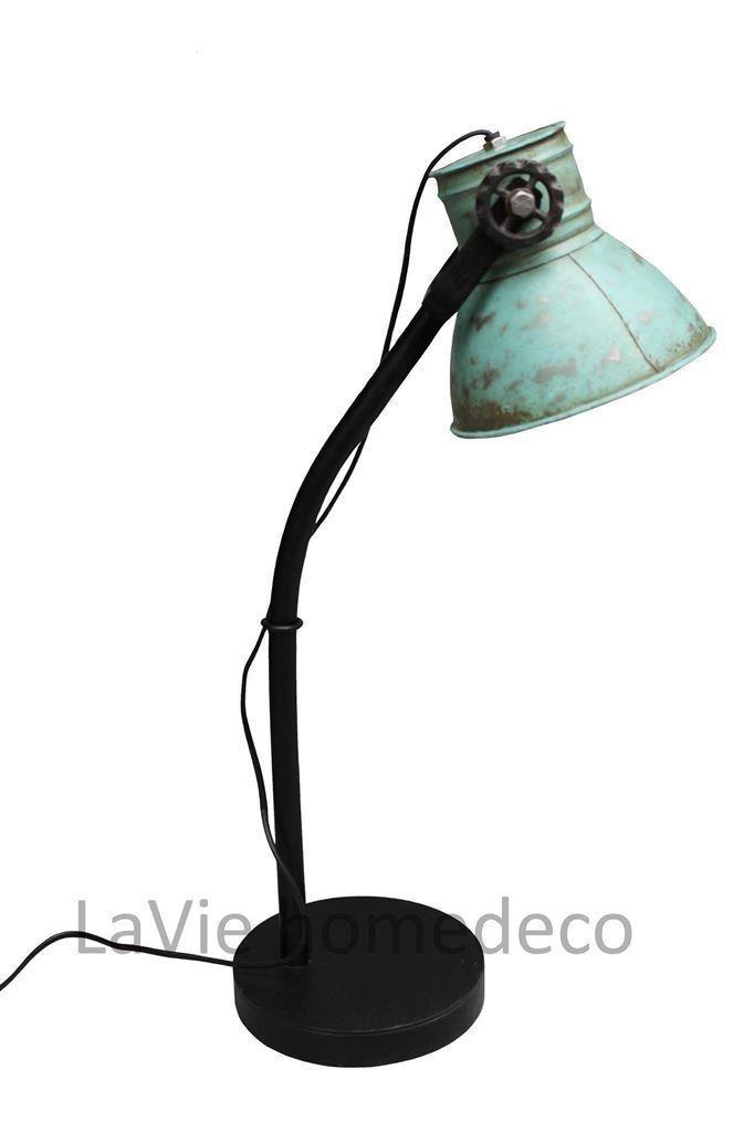 Mooie tafellamp metaal Antic Green, Huis en Inrichting, Lampen | Tafellampen, Nieuw, Minder dan 50 cm, Metaal, Ophalen of Verzenden