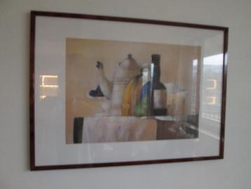 Afbeelding Stilleven Blauwe Fles Lilita Upeniece 52 x 72 beschikbaar voor biedingen