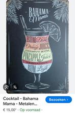 Wandbord Bahama Mama Cocktail - Nieuw mancave, Verzamelen, Ophalen of Verzenden, Nieuw, Reclamebord