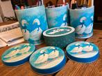 Vintage met Ganzen, blauw, drie verschillende maten, Ophalen of Verzenden, Gebruikt, Overige