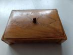 Brocante houten doosje met inleg, Ophalen of Verzenden