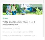 Overnachting Walibi tot 8 personen, Tickets en Kaartjes, Twee personen, Ticket of Toegangskaart