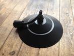 Zwarte metalen halogeenlamp tafel (jaren 80), Huis en Inrichting, Lampen | Hanglampen, Ophalen, Zo goed als nieuw, Minder dan 50 cm
