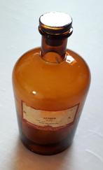 Bruine Apothekers fles vintage, met origineel etiket., Ophalen of Verzenden, Zo goed als nieuw