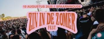 Zin In De Zomer Fest 2025 Tickets beschikbaar voor biedingen
