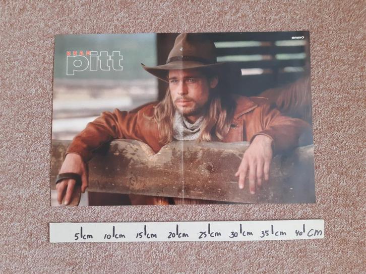 Poster Brad Pitt Bravo A3  Block X 28x42 cm, Verzamelen, Posters, Zo goed als nieuw, Film en Tv, A1 t/m A3, Rechthoekig Liggend