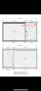 Kunststof kozijn: draai-kiep/vast raam met rooster., Nieuw, Kunststof, Raamkozijn, 150 tot 225 cm