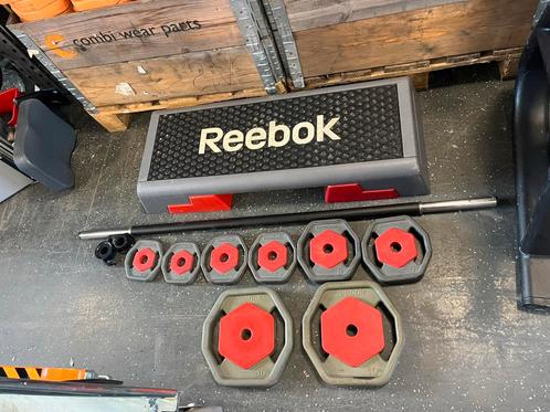 40 kg halter set incl step reebok gewichten, Sport en Fitness, Fitnessmaterialen, Gebruikt, Halterset, Ophalen