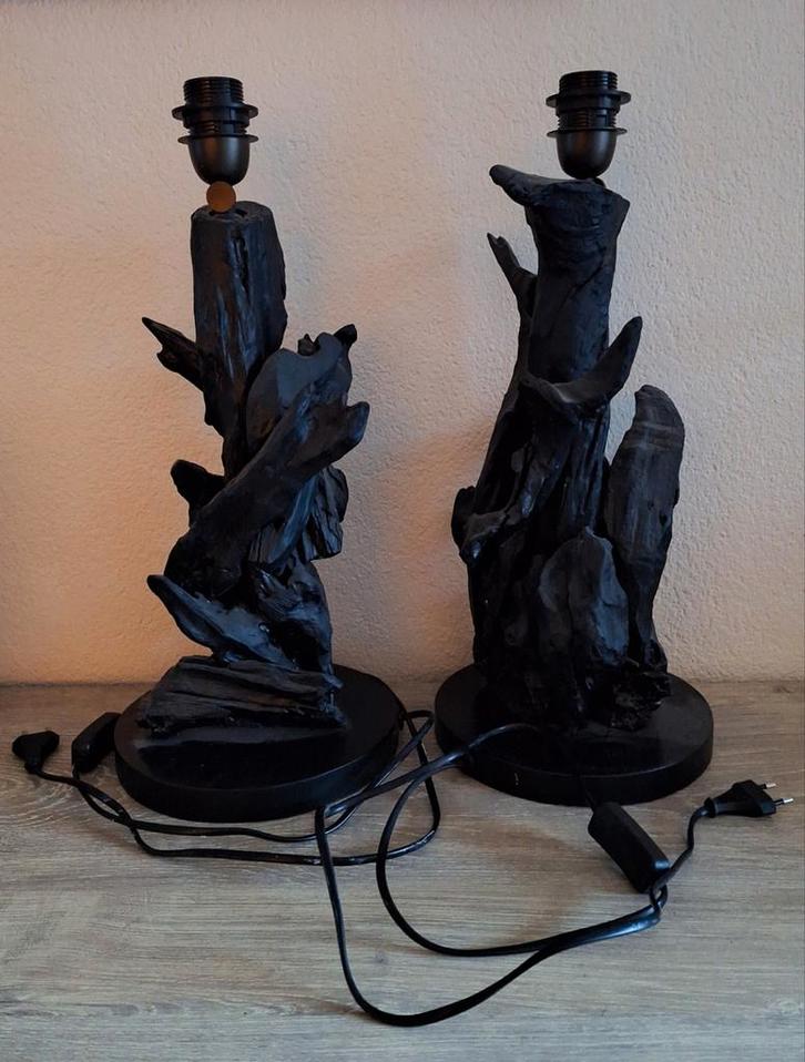 2 lampenvoeten van hout prijs = voor 2 stuks, Huis en Inrichting, Lampen | Tafellampen, Gebruikt, Minder dan 50 cm, Hout, Ophalen of Verzenden