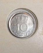 Misslag dubbeltje 1980 misslag, Postzegels en Munten, Munten | Nederland, Verzenden, Koningin Juliana, 10 cent, Losse munt