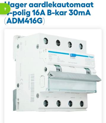Hager 3-fase aardlekautomaat ADM416G beschikbaar voor biedingen