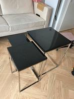Hangemaakte epoxy glitter tafels, Huis en Inrichting, Ophalen, Zo goed als nieuw, Rond, Hout