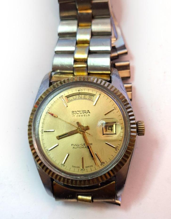 Horloge Sicura Ronda 1239 Full Lever Automatic 17 Juwels, Sieraden, Tassen en Uiterlijk, Horloges | Heren, Gebruikt, Overige merken