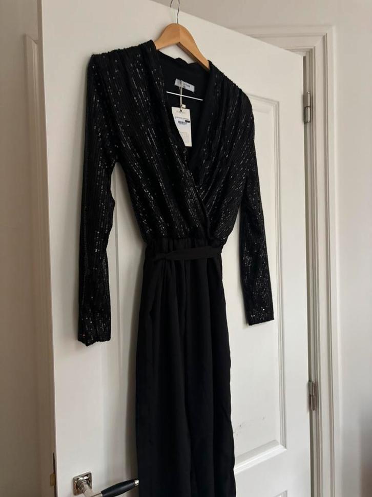 Vintage glitter pak, glitter jumpsuit Lily rose, maat M/L, Kleding | Dames, Jumpsuits, Nieuw, Maat 38/40 (M), Zwart, Ophalen of Verzenden
