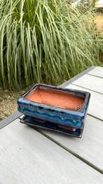 Bonsai bakje inclusief bijpassende onderschotel, blauw., Ophalen of Verzenden, Gebruikt, Aardewerk
