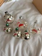 6 Oude kerstballen  met paddestoeltjes, Ophalen of Verzenden, Zo goed als nieuw