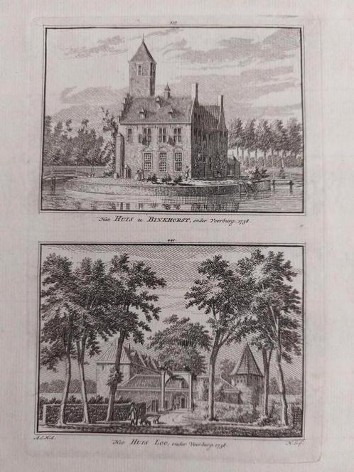 439-440 / Huis Binkhorst / Huis Loo Voorburg, Antiek en Kunst, Kunst | Etsen en Gravures, Ophalen of Verzenden