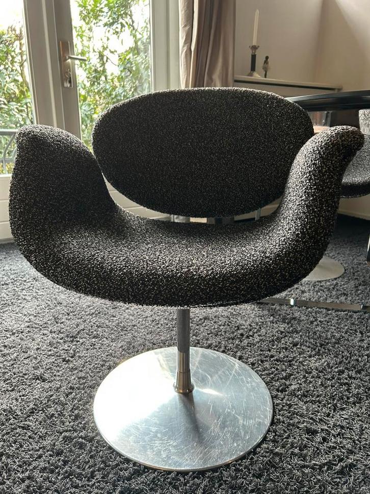 4x Artifort, Little Tulip Pierre Paulin, draai fauteuils, Huis en Inrichting, Stoelen, Gebruikt, Vier, Metaal, Stof, Overige kleuren