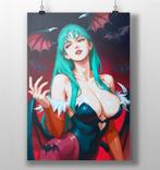 Morrigan Aensland Pixel Art Poster Darkstalkers Game, Avontuur en Actie, 1 speler, Nieuw, Ophalen of Verzenden