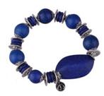 Armband van blauw natuursteen DBArm004, Nieuw, Elastiek, Blauw, Met bedels of kralen