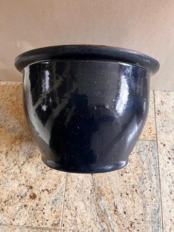 Grote blauwe bloempot pot diameter 37 cm