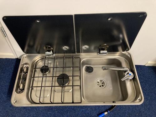 Can FL1401-P kook-spoelcombinatie rechts met afvoer en kraan, Caravans en Kamperen, Camper-accessoires, Gebruikt, Ophalen