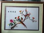 Prachtig Chinees borduurwerk met vogels en bloemen, Ophalen
