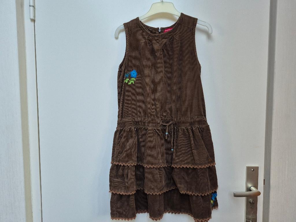 PERSIVAL mooie bruine jurk gemaakt van ribstof / babyrib 140, Kinderen en Baby's, Kinderkleding | Maat 140, Gebruikt, Meisje, Jurk of Rok