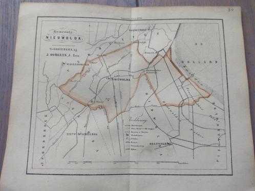 30 Niewolda Woldendorp Oostwolde De Dollart Litho Fehse 1862, Antiek en Kunst, Kunst | Litho's en Zeefdrukken, Ophalen of Verzenden