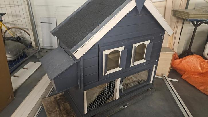 Konijnen hok voor buiten, Dieren en Toebehoren, Knaagdieren en Konijnen | Hokken en Kooien, Zo goed als nieuw, Hok, 90 cm of meer