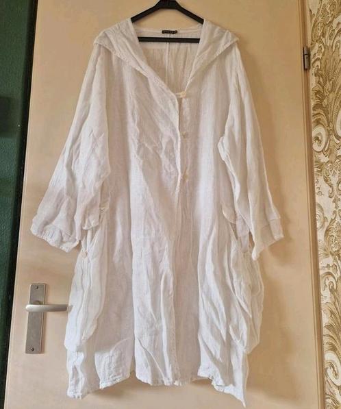 Als nieuw! Grizas wit linnen wijd lange a lijn vest jasje, Kleding | Dames, Grote Maten, Zo goed als nieuw, Jurk, Wit, Ophalen of Verzenden