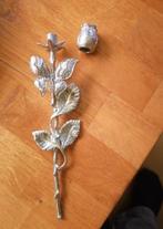 Tinnen mini urn As Roos met 3D vlinder (met holle knop!), Ophalen of Verzenden, Nieuw, Overige typen