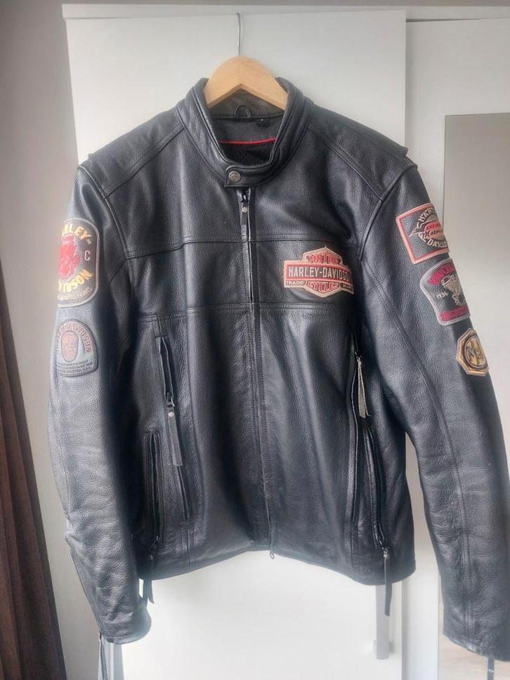 Harley Davidson Motorjas jack  Leer - Maat L, Motoren, Kleding | Motorhelmen, Jethelm, Overige merken, Tweedehands, Ophalen of Verzenden