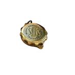 Vintage SOS talisman verguld met Kreeftafbeelding, Overige materialen, Hanger, Verguld, Ophalen of Verzenden