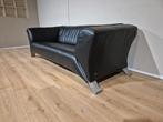 Rolf Benz 322 Zwart Leder 2,5 Zits Bank Design Anita Schmidt, Voltastraat 21, Barneveld, Driepersoons, 75 tot 100 cm, Ophalen of Verzenden
