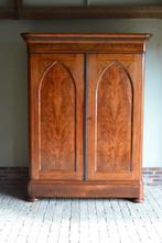 Prachtige strakke antieke mahonie houten poortkast., Verzenden