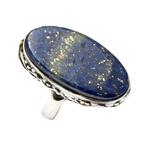 zilveren ring lapis lazuli Edelsteen,ringmaat-17.25, Nieuw, 17 tot 18, Dame of Heer, Met edelsteen