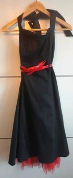 NIEUW Rock Rebel halterjurk, zwart met rode riem, maat M, Ophalen of Verzenden, Maat 38/40 (M), Rood
