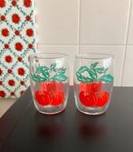 Sapglaasjes jaren ‘70 sap glas kersen 🍒, Ophalen of Verzenden, Zo goed als nieuw