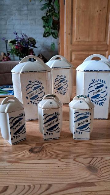 Vintage Keramische Voorraadpotten Set beschikbaar voor biedingen